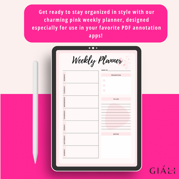 Weekly Planner Organisational Tool Template Edit in Canva