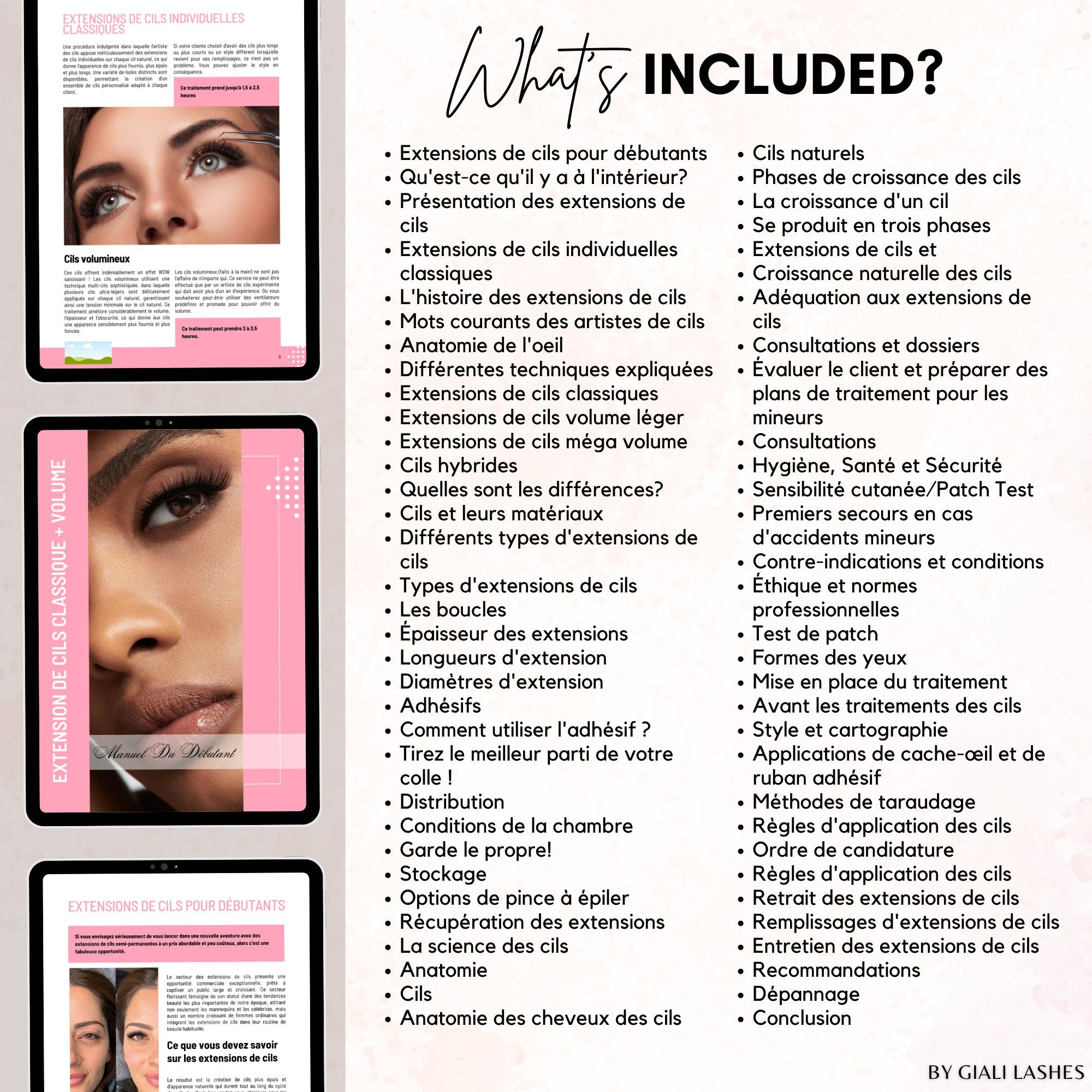 Classic & Volume Eyelash Extension Editable Printable Lash Training Manual With Resell Rights Add Your Own Logo - Giali Lashes