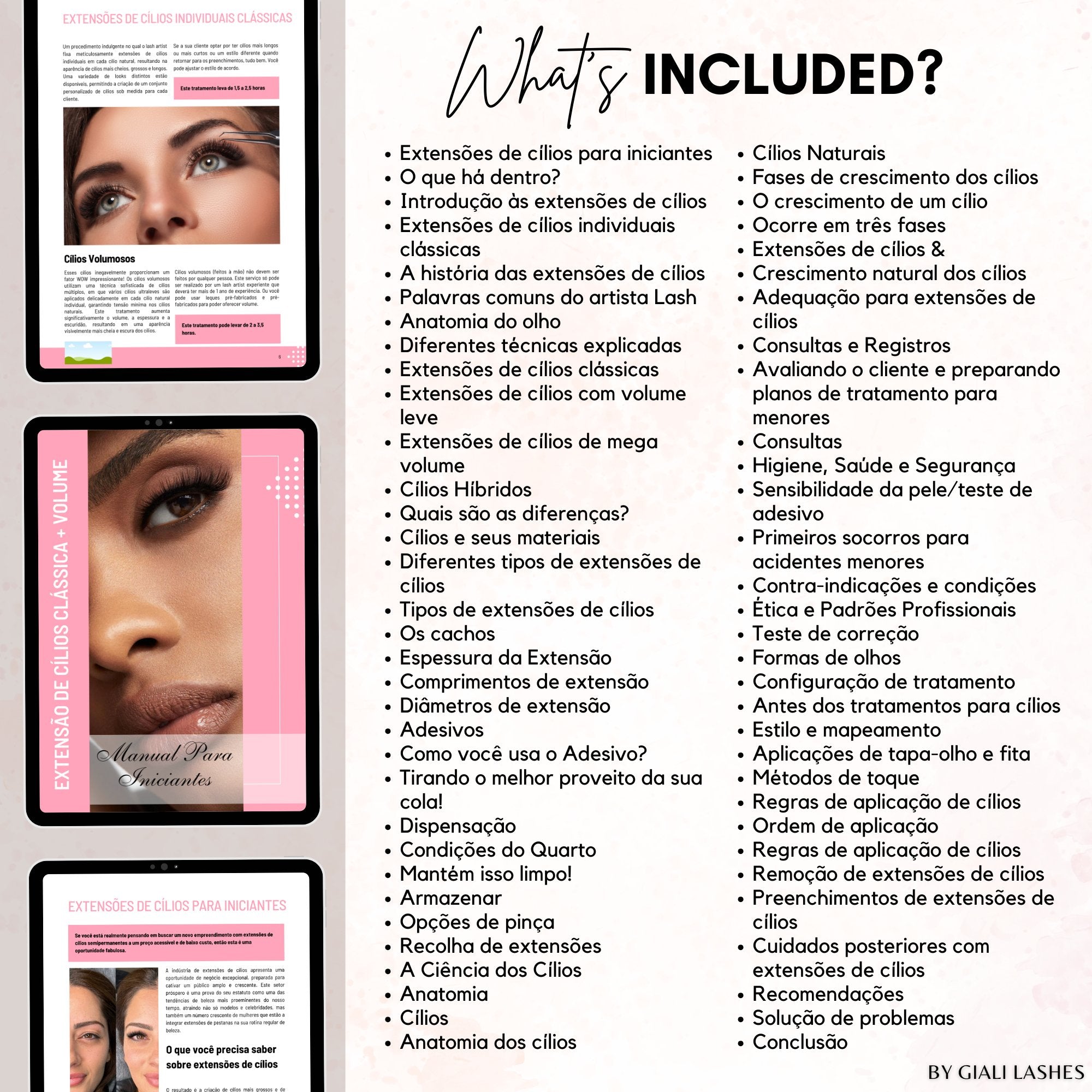 Classic & Volume Eyelash Extension Editable Printable Lash Training Manual With Resell Rights Add Your Own Logo - Giali Lashes