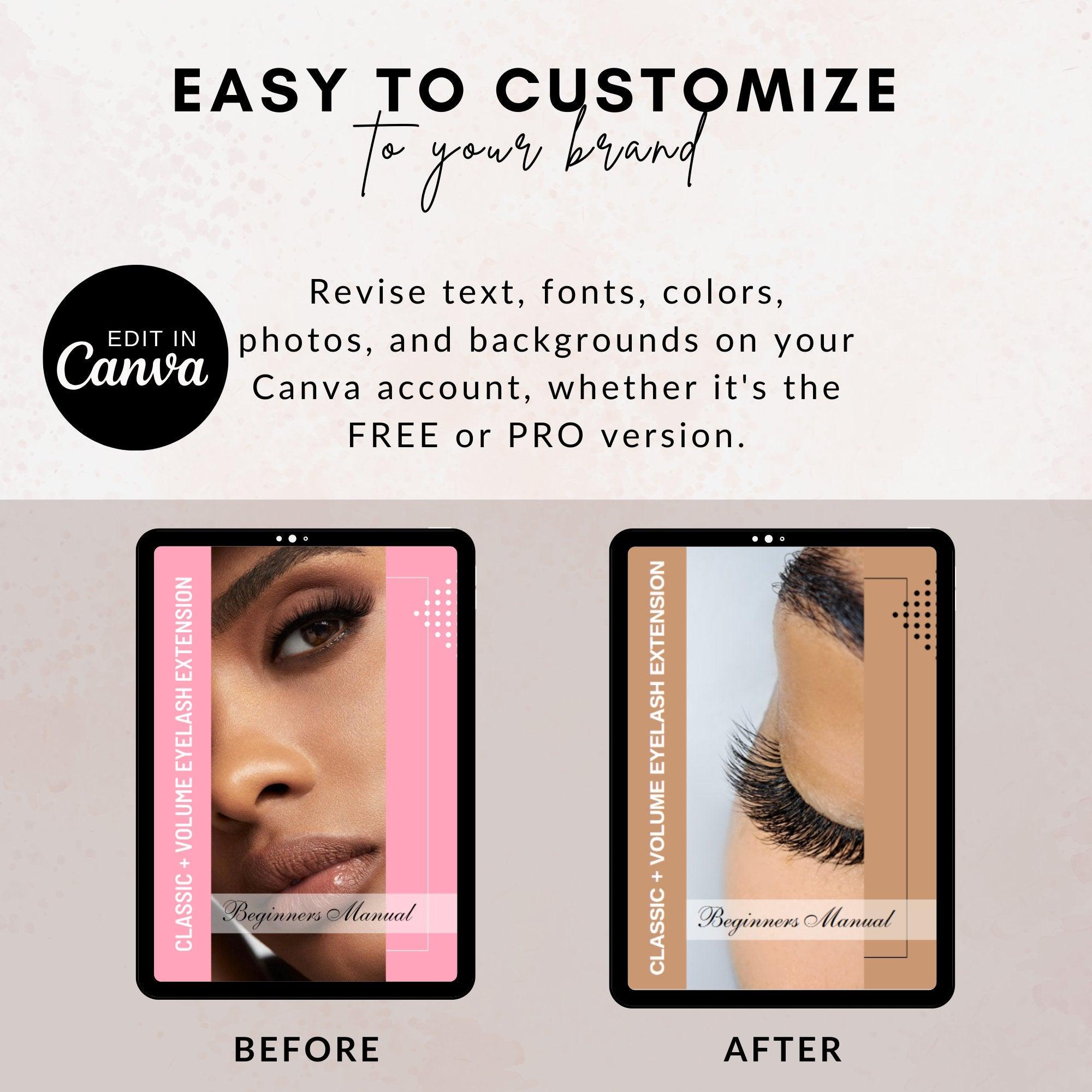 Classic & Volume Eyelash Extension Editable Printable Lash Training Manual With Resell Rights Add Your Own Logo - Giali Lashes