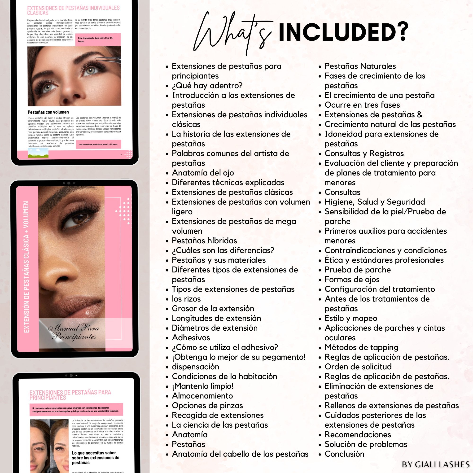Classic & Volume Eyelash Extension Editable Printable Lash Training Manual With Resell Rights Add Your Own Logo - Giali Lashes