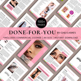 Classic & Volume Eyelash Extension Editable Printable Lash Training Manual With Resell Rights Add Your Own Logo - Giali Lashes