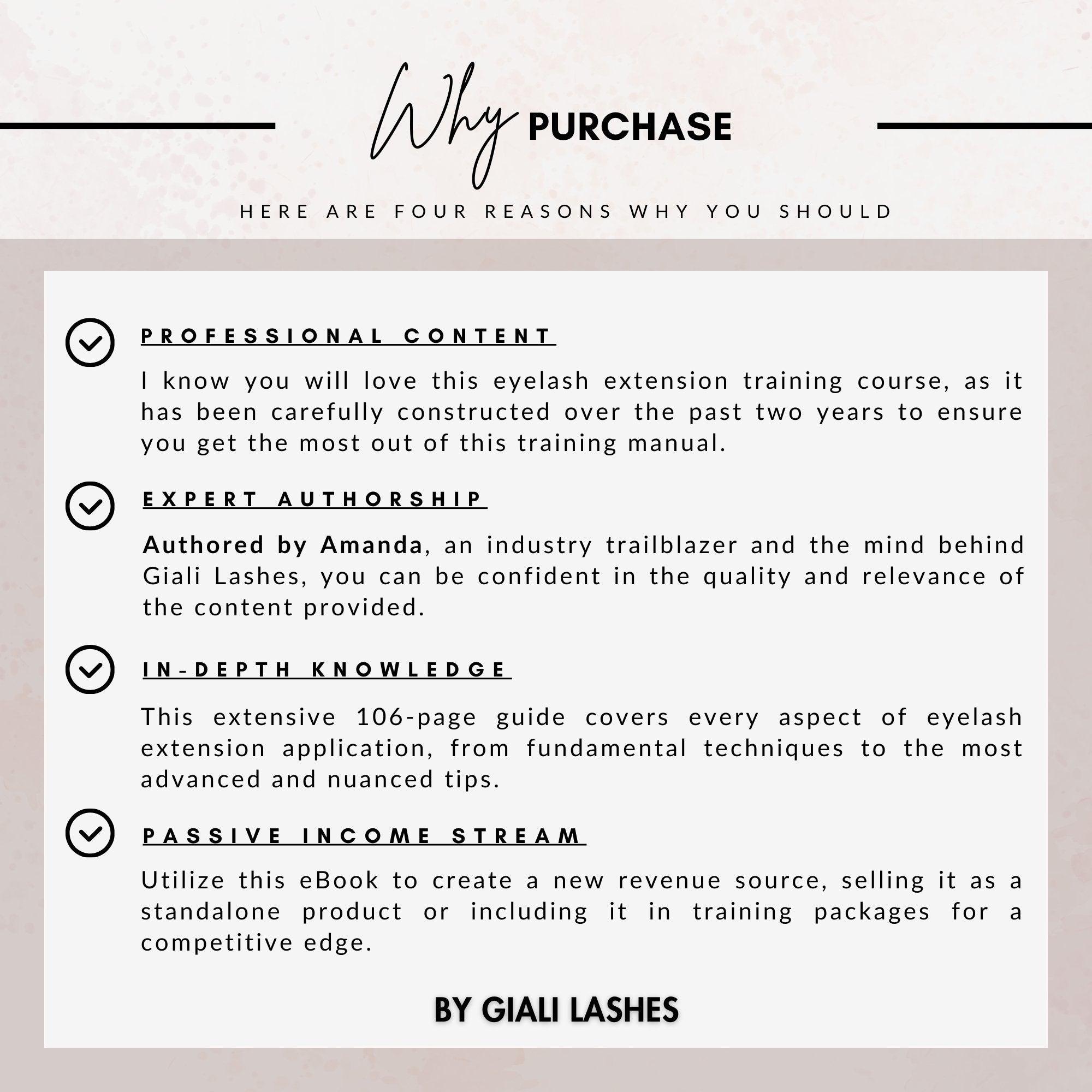 Classic & Volume Eyelash Extension Editable Printable Lash Training Manual With Resell Rights Add Your Own Logo - Giali Lashes