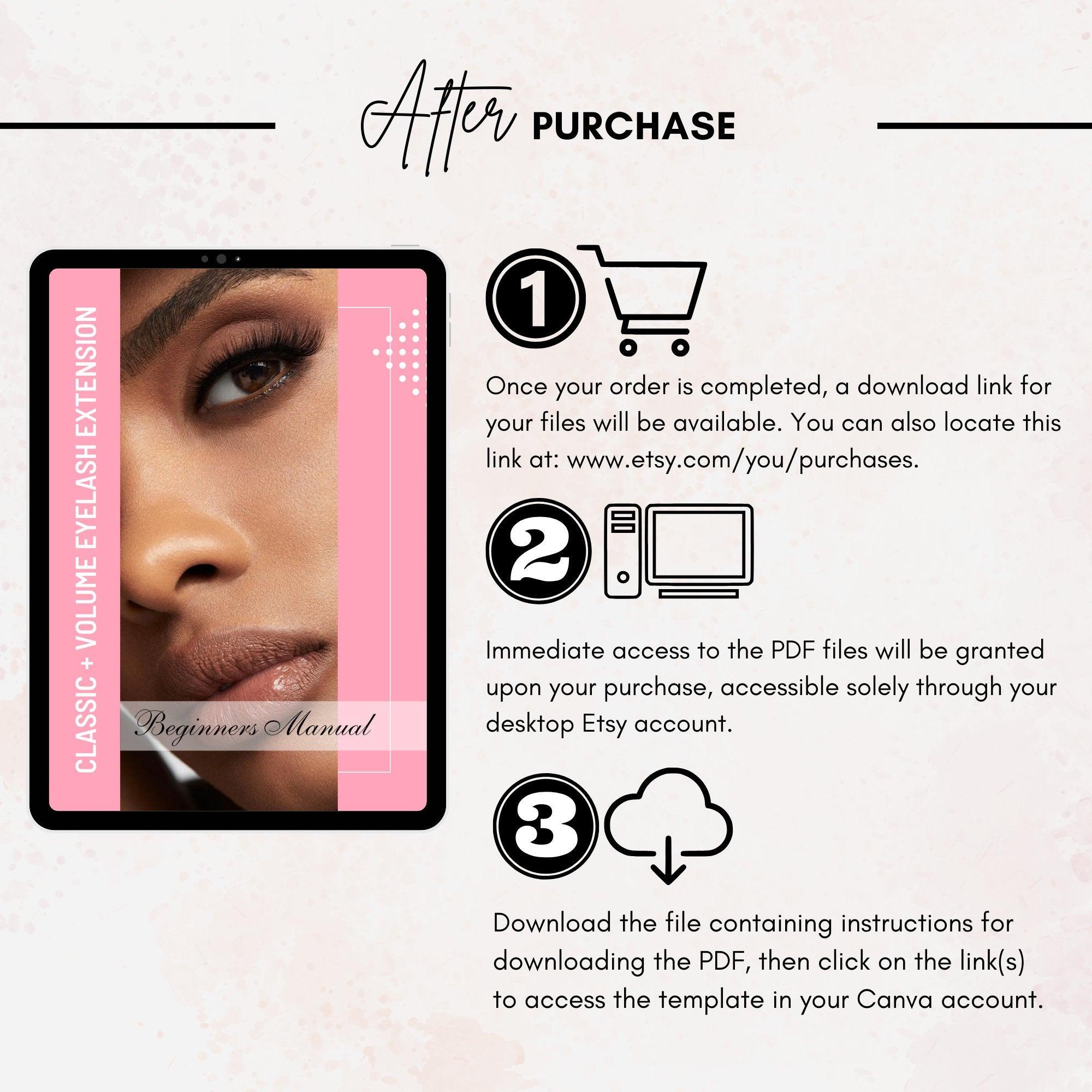 Classic & Volume Eyelash Extension Editable Printable Lash Training Manual With Resell Rights Add Your Own Logo - Giali Lashes