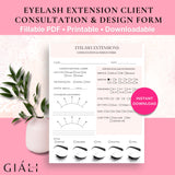 Eyelash Extension Client Consultation & Lash Design Downloadable & Printable PDF Form