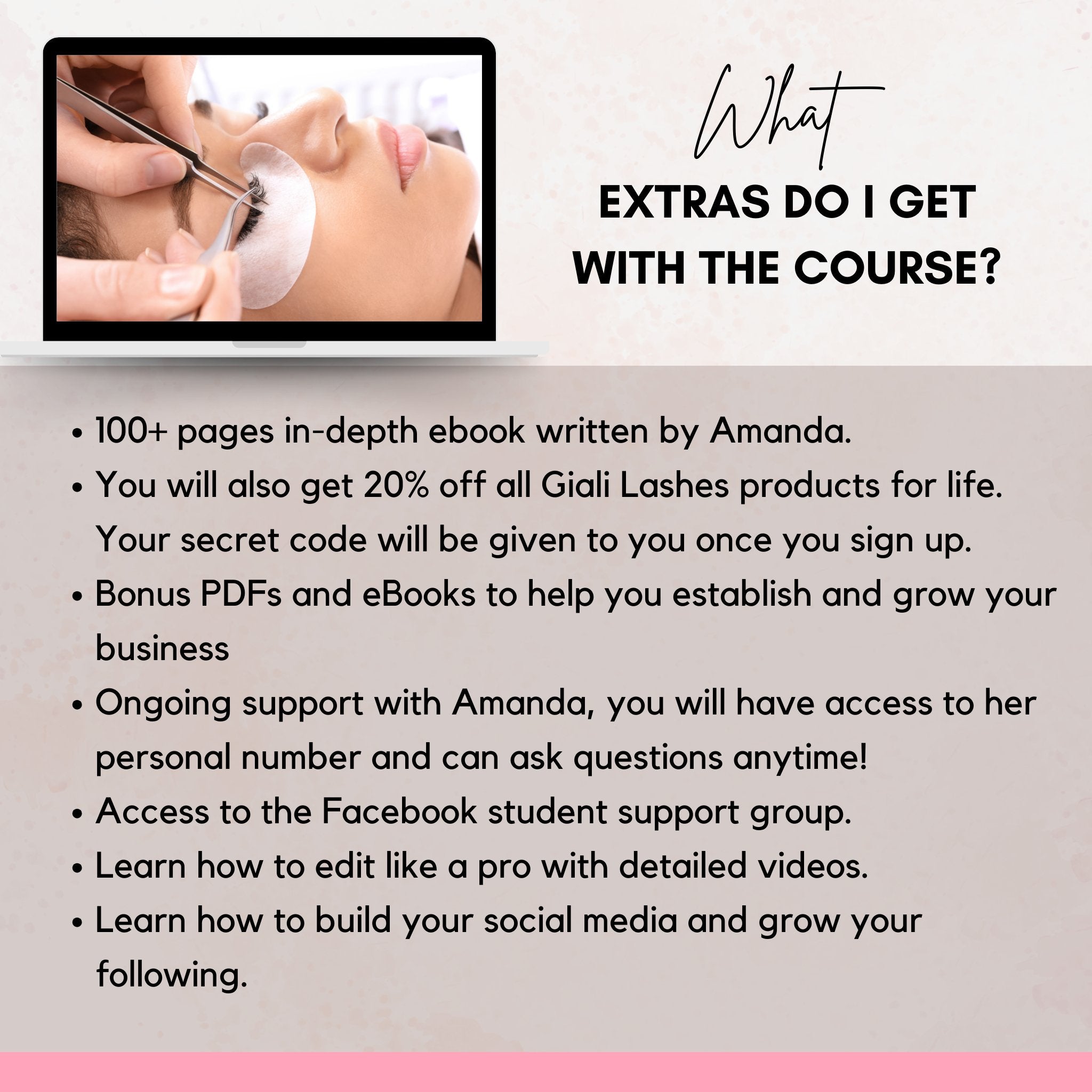 Online Classic Eyelash Extension Course (with BONUS Social Media Tips) - Giali Lashes