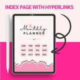 12 Month Undated Digital Planner Template Edit In Canva