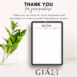 Digital Goal Tracker Template Editable In Canva - Giali Lashes 