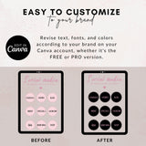 30 Pink Instagram Eyelash Extension Highlight Covers Rebrand Editable & Customisable Instant Download - Giali Lashes