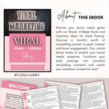 4 Weeks Of Viral Hooks & Caption Ideas Ebook With Master Resell Rights To Rebrand Resell Edit Print and Download - Giali Lashes