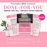 4 Weeks Of Viral Hooks & Caption Ideas Ebook With Master Resell Rights To Rebrand Resell Edit Print and Download - Giali Lashes