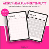 Weekly Meal Planner Organisational Tool Template