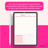 Monthly Undated Planner Template - Giali Lashes 