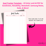 Digital Goal Tracker Template Editable In Canva