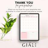 Monthly Undated Planner Template - Giali Lashes 