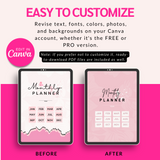 12 Month Undated Digital Planner Template Edit In Canva