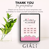 12 Month Undated Digital Planner Template Edit In Canva