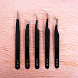 Giali Lashes Fibre Tip Black Precision Stainless Steel Tweezer