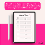 Password Keeper Template Digital file - Giali Lashes 