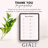 Password Keeper Template Digital file - Giali Lashes 