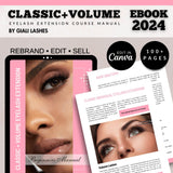 Classic & Volume Eyelash Extension Editable Printable Lash Training Manual With Resell Rights Add Your Own Logo