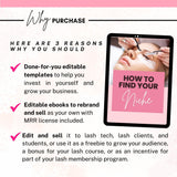 How To Find Your Niche Ebook With Master Resell Rights To Rebrand Resell Edit Print & Downloadable - Giali Lashes