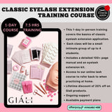 CLASSIC EYELASH EXTENSION TRAINING COURSE - 1 DAY COURSE 7.5hrs - Giali Lashes