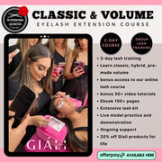 CLASSIC & VOLUME EYELASH EXTENSION COURSE - 2 DAY COURSE