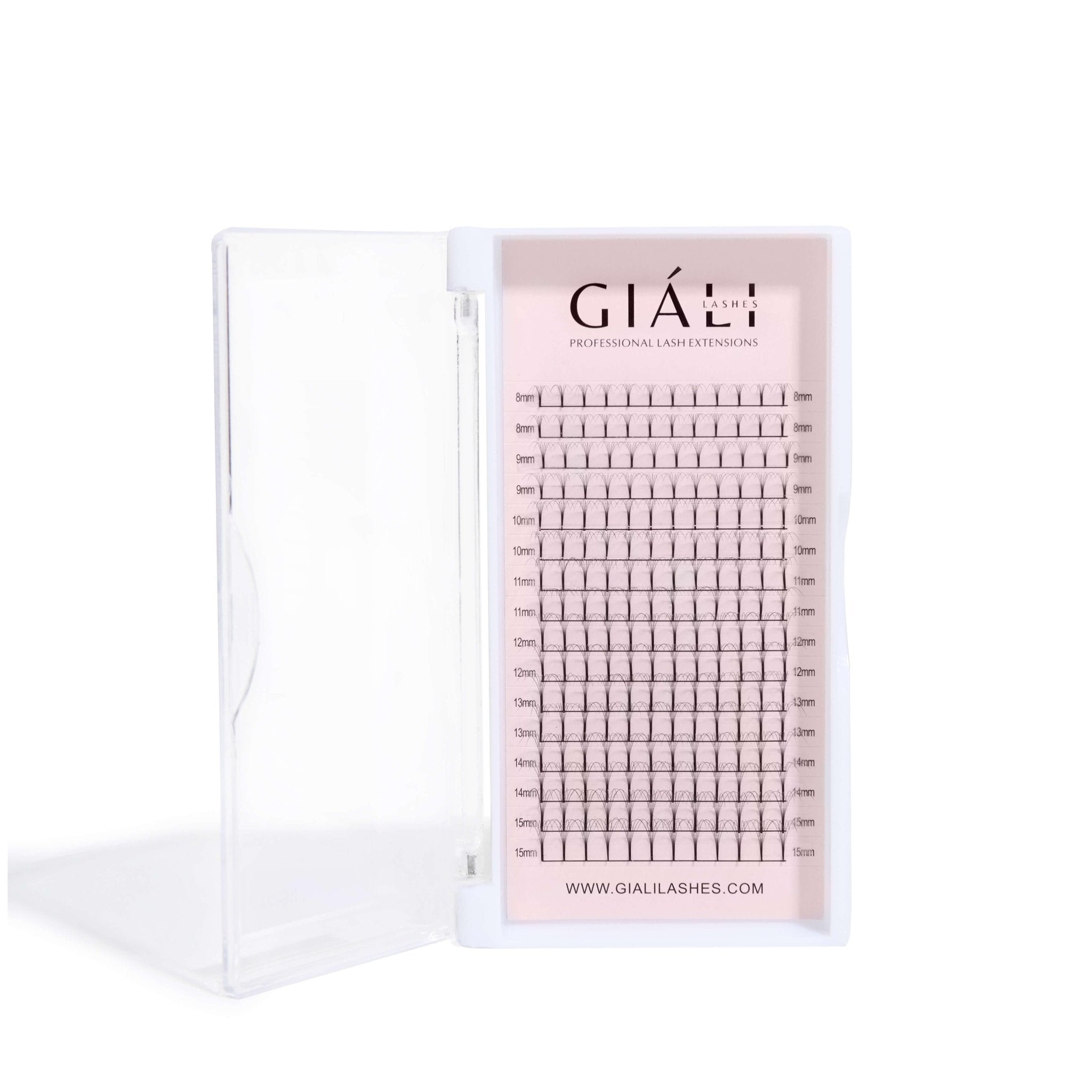 Giáli Lashes 6D Long Stem Volume Premade Fans Mixed Lengths Lash Tray D Curl-Giali Lashes