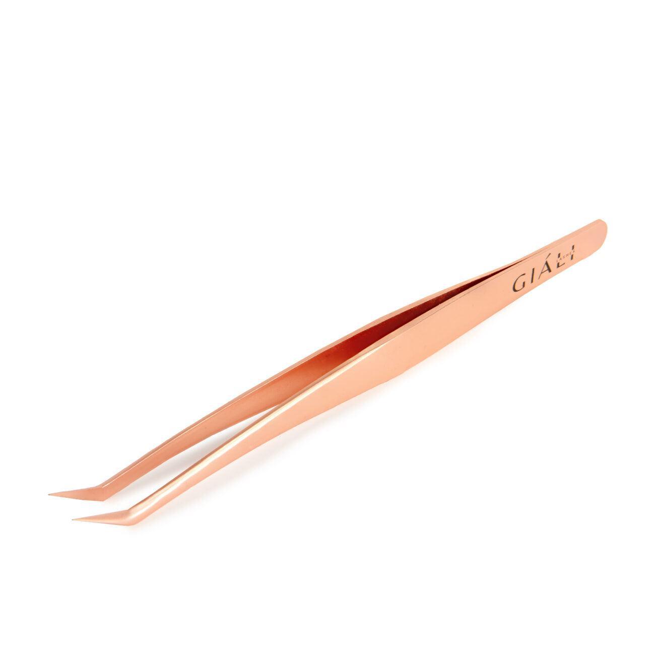 Giáli Lashes Premium Rose Gold Curved Tip Tweezers-Giali Lashes