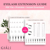 Lash Guide Downloadable & Printable PDF 2 Pages - Giali Lashes