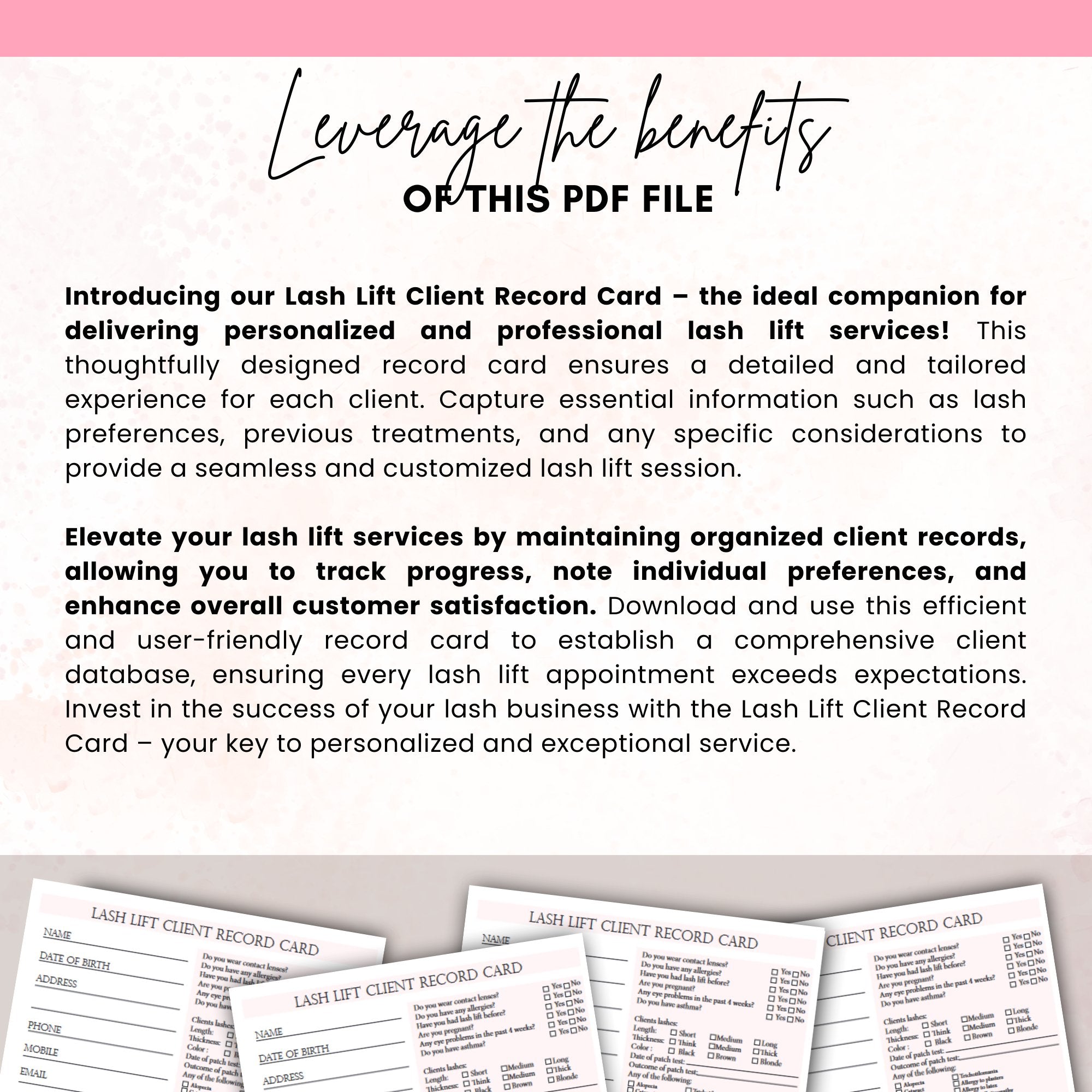 Lash Lift Record Card & Liability Waiver Consent Form Downloadable Printable PDF lash-lift-record-card-liability-waiver-consent-form-downloadable-printable-pdf