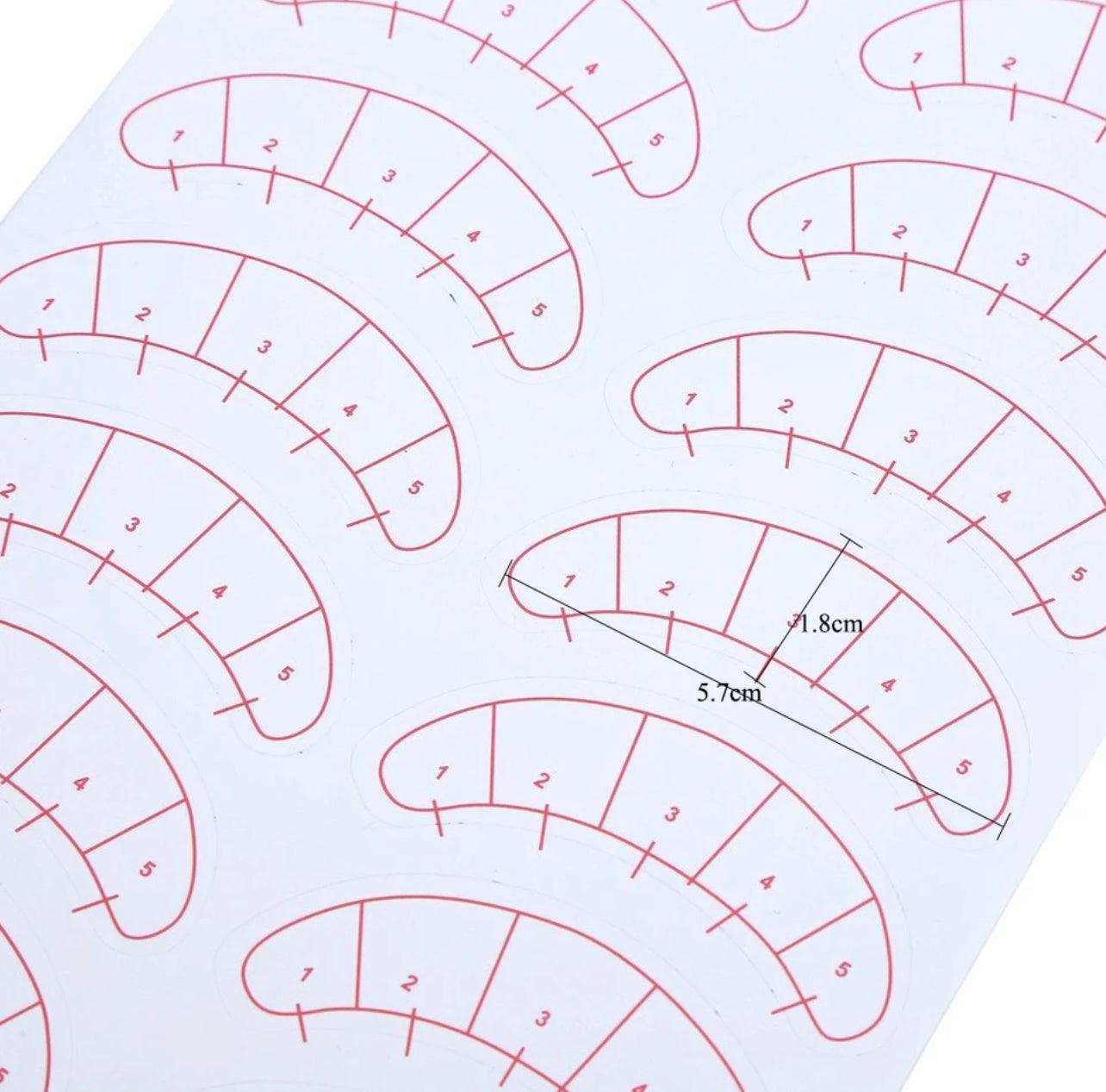 Lash Mapping Sticker Practice Eye Pads 70 Pairs - Giali Lashes 