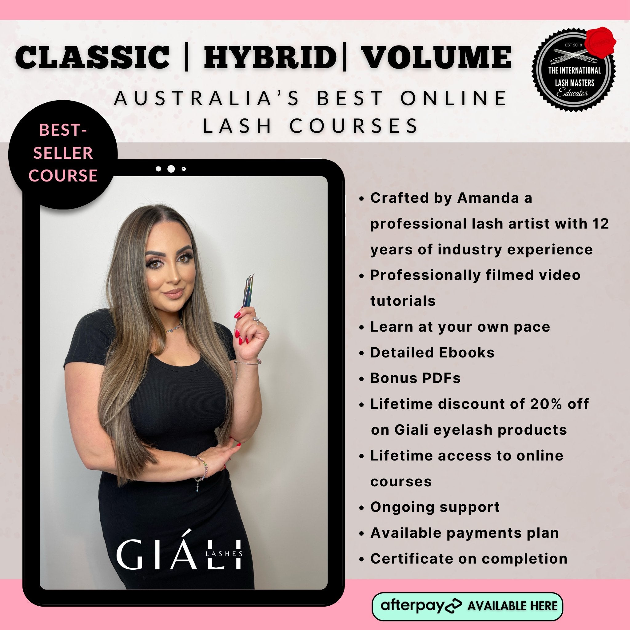 Online Classic, Hybrid, Premade Volume Eyelash Extension Course (with BONUS Social Media Tips) - Giali Lashes