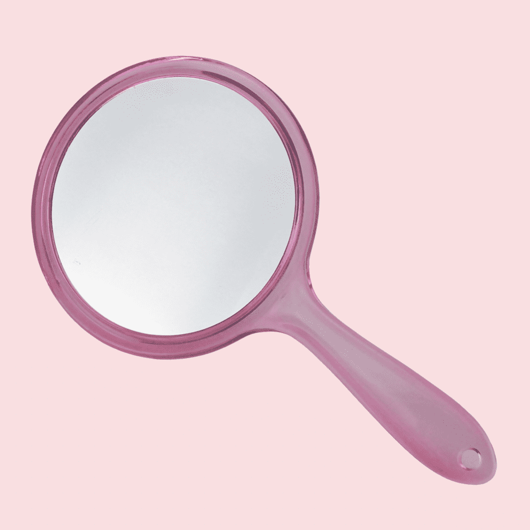 Pink Handheld Double Sided Lash Mirror Large - Giali Lashes 
