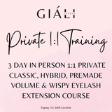 PRIVATE 1:1 CLASSIC & VOLUME EYELASH EXTENSION COURSE - 3 DAY COURSE