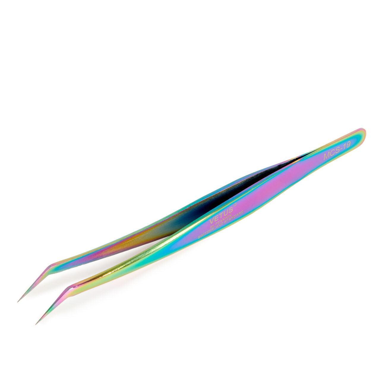 Vetus Rainbow Curve Tip Lash Tweezers MCS-19 L Shape-Giali Lashes