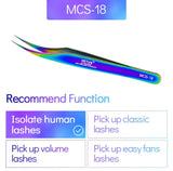 Vetus Rainbow Dolphin Lash Tweezers MCS-18 C Shape - Giali Lashes 